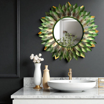 Verdant Aura Bloom Wall Mirror