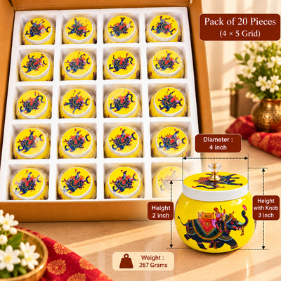 5" Yellow Pichwai Jar ( Set of 20 )