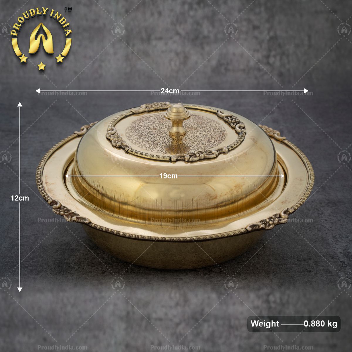 Brass Serving Casserole With Lid