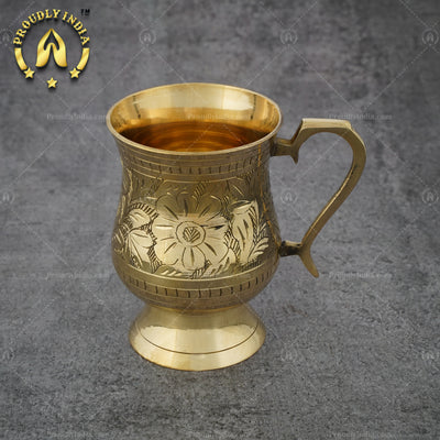 Brass Mughlai Design Mug 415 ml