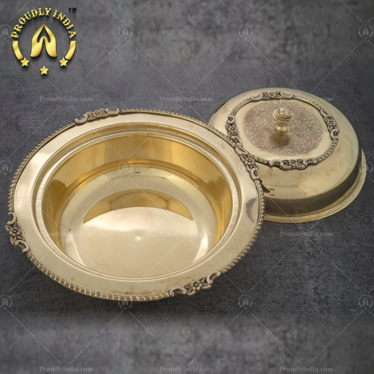Brass Serving Casserole With Lid