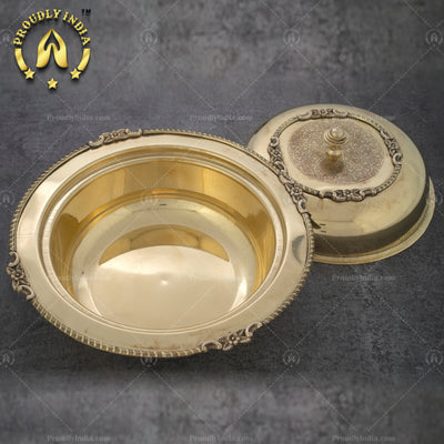 Brass Serving Casserole With Lid