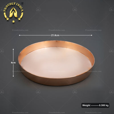 Set of 4 Luxury Plain Copper Dinner Plates