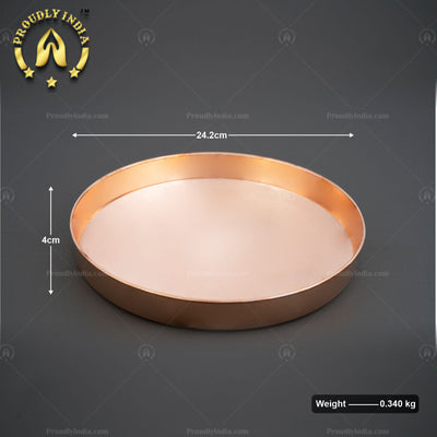 Set of 4 Luxury Plain Copper Dinner Plates