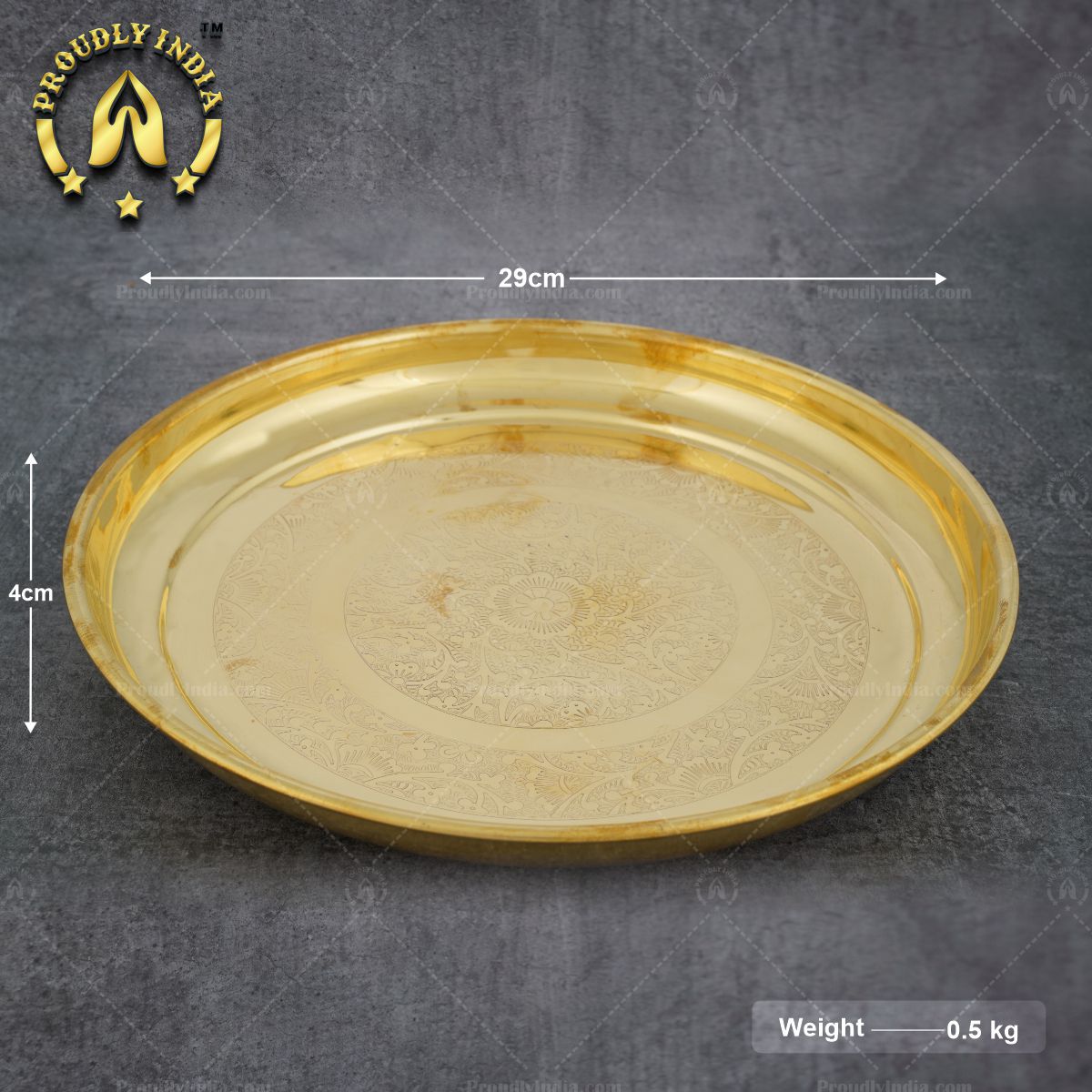 Brass Etched Dinner Thali Set