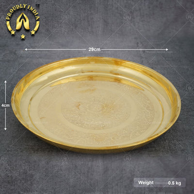 Brass Etched Dinner Thali Set