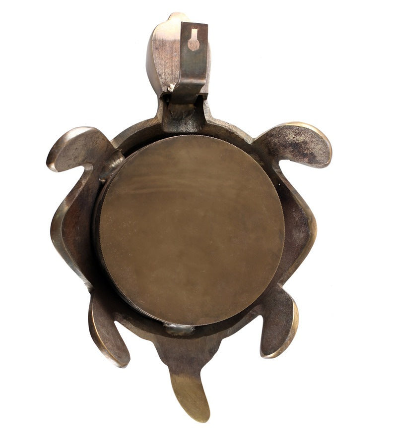 Golden Antique Brass Good Luck Tortoise Wall Clock