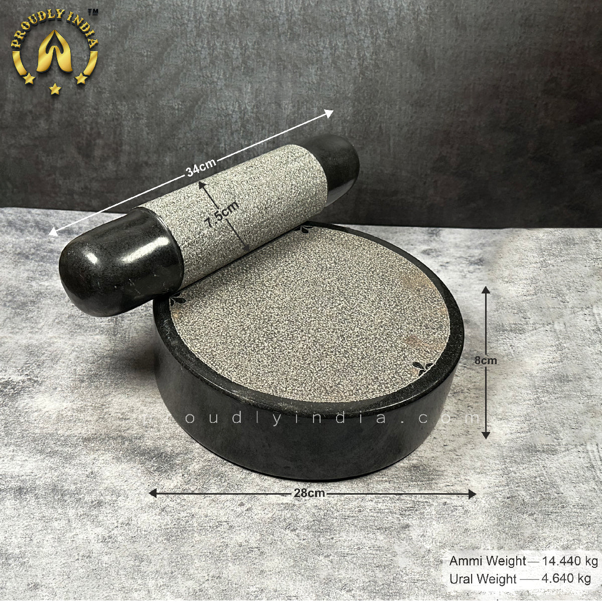 Round Granite Grinding Stone | Silbatta | Ammi Kallu