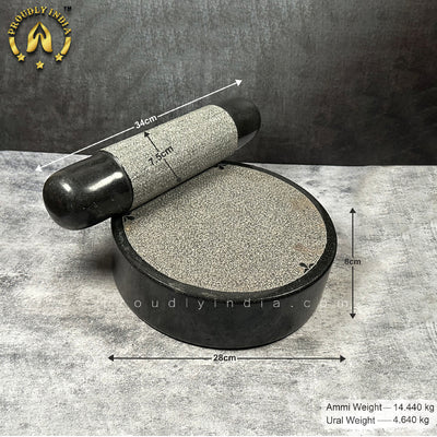 Round Granite Grinding Stone | Silbatta | Ammi Kallu