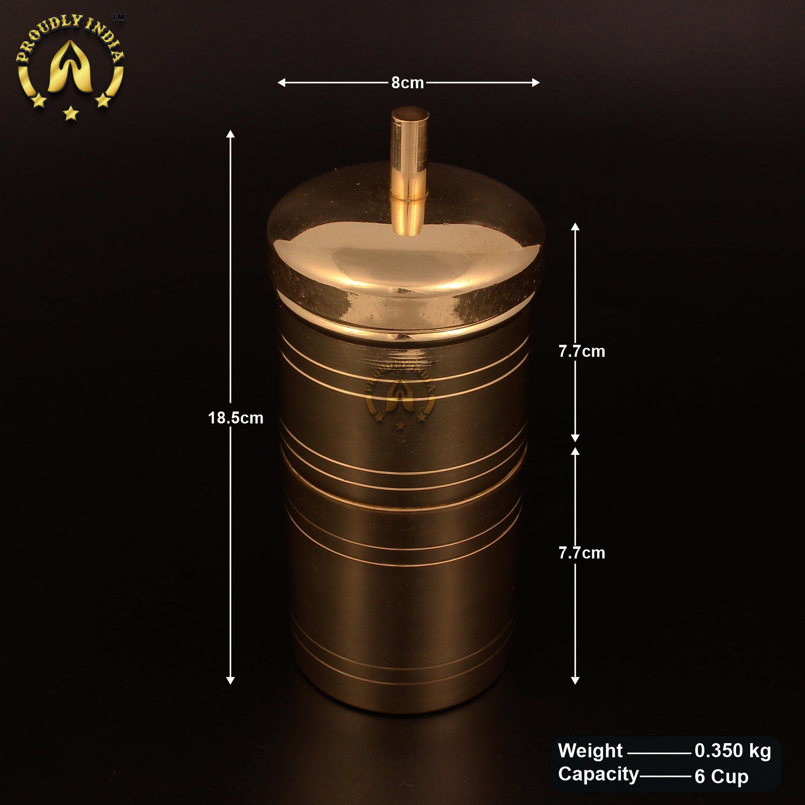 Pure Brass Coffee Filter With Set Of 6 Dabara