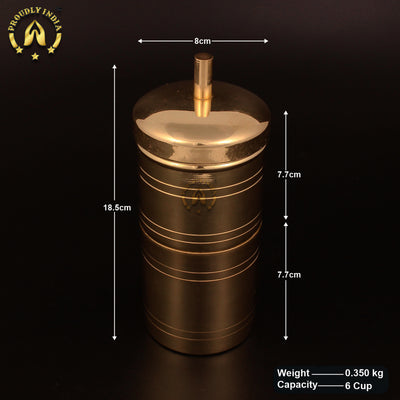 Pure Brass Coffee Filter With Set Of 6 Dabara