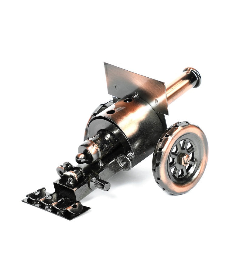 Copper And Black Metal Canon Miniature Showpiece