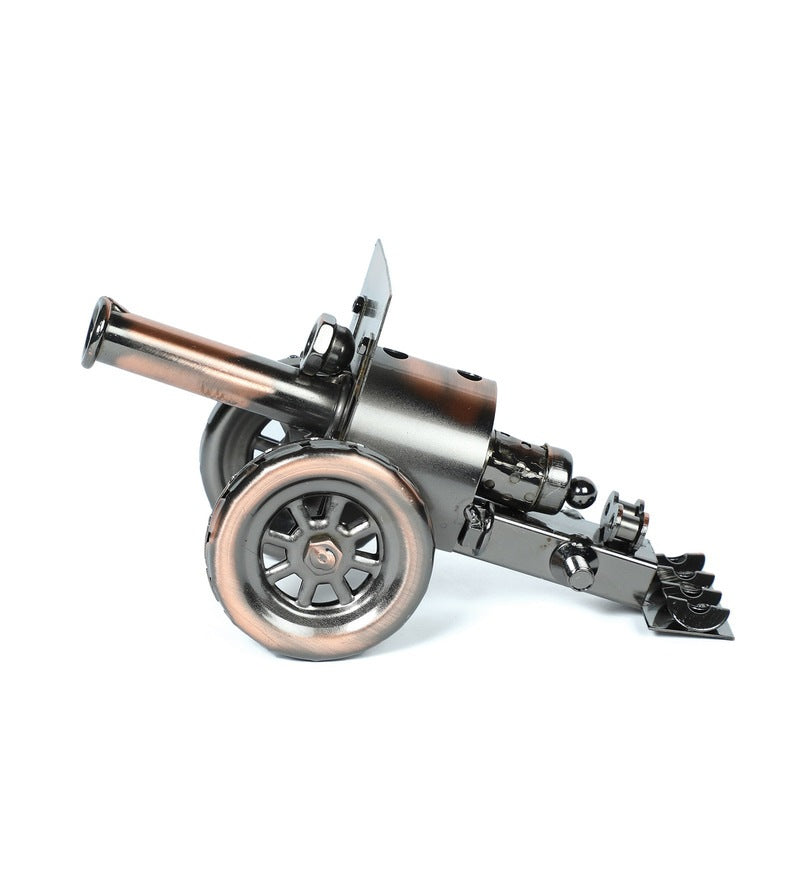 Copper And Black Metal Canon Miniature Showpiece