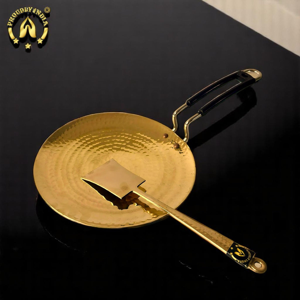 Brass Dosa Tawa with Brass Ladle
