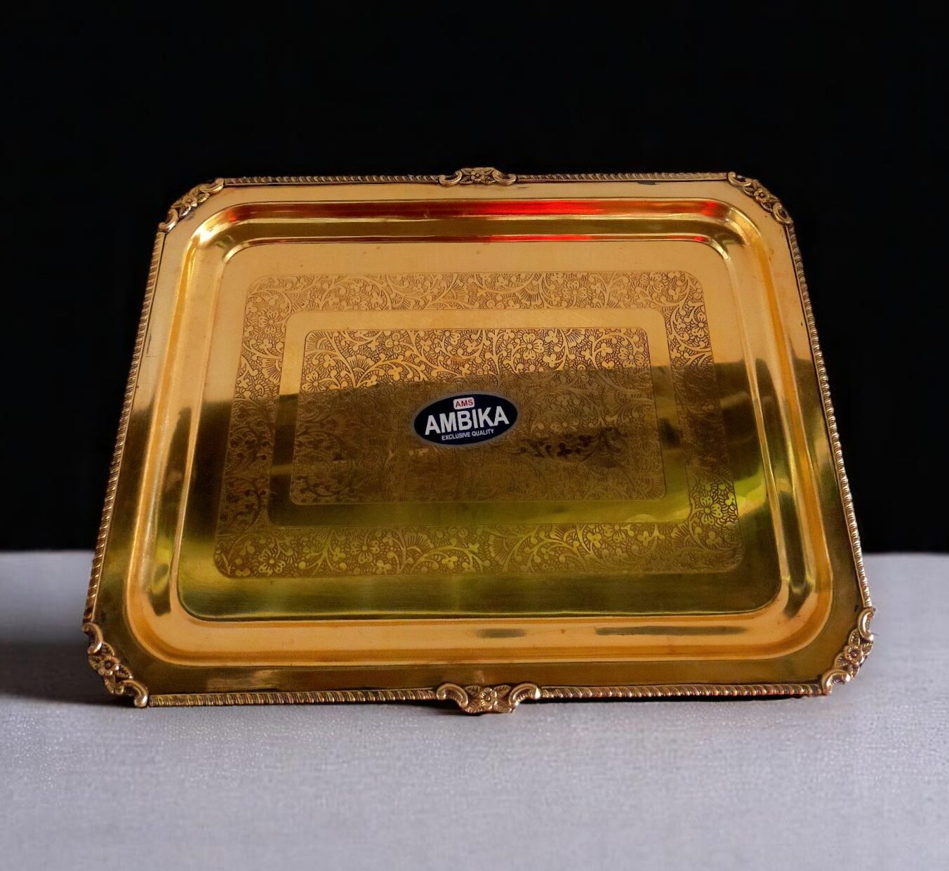 Vintage Design Large Brass Tray
