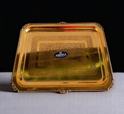 Vintage Design Large Brass Tray