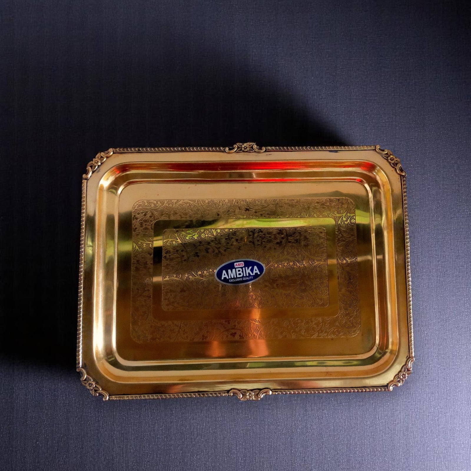 Vintage Design Large Brass Tray
