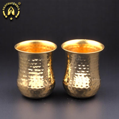 Brass Belly Glass Tumblers