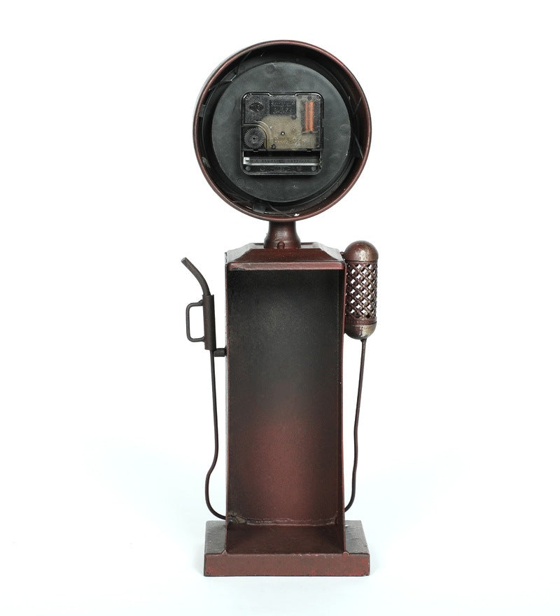 Vintage Pump Station Iron Table Clock