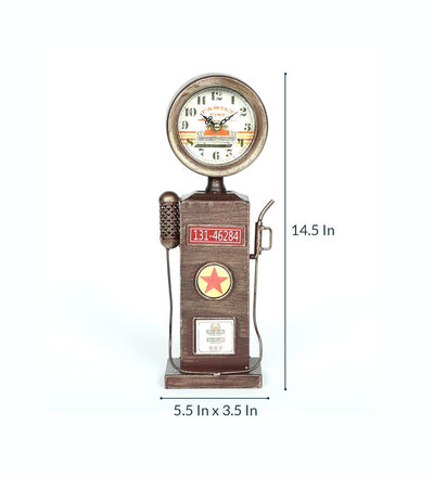 Vintage Pump Station Iron Table Clock