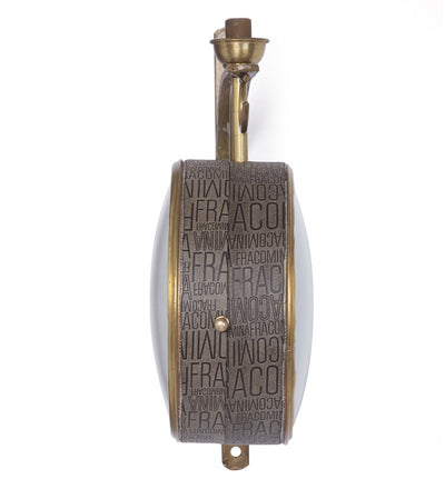 Gold Iron Leather Wrapped Words Embedded 6 Inch Dial Victoria Double Sided Platform Clock