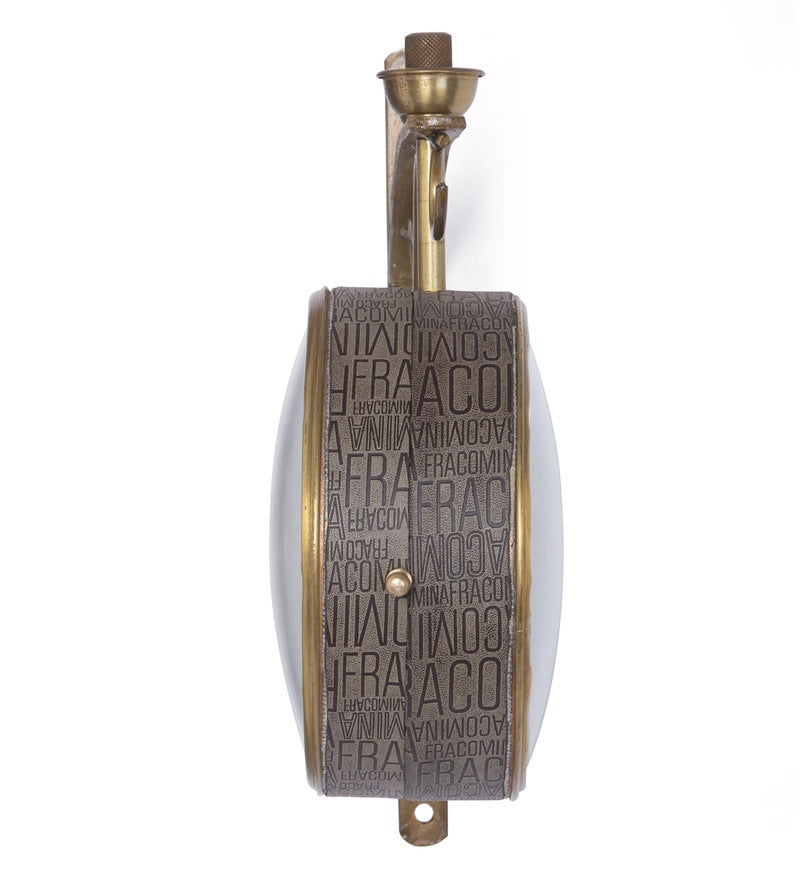 Gold Iron Leather Wrapped Words Embedded 6 Inch Dial Victoria Double Sided Platform Clock