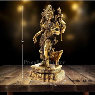 Buy 18-Inch Brass Lord Shiva Idol