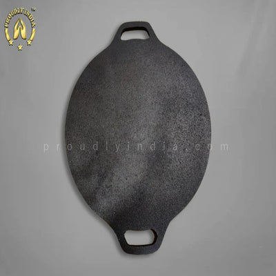 12 Inch Induction Base Cast Iron Dosa Tawa with Dual Handle