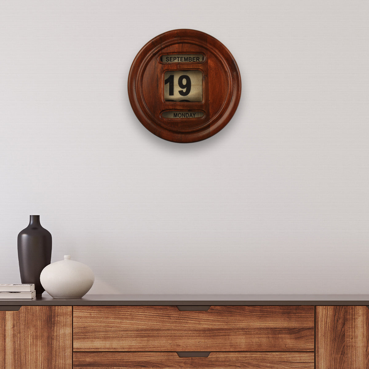 Brown Wooden Wall Calendar