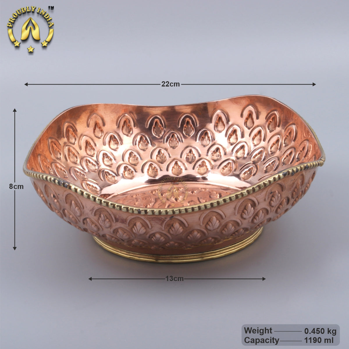 Copper Decorative Fruit Basket Bowl