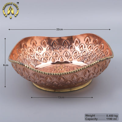 Copper Decorative Fruit Basket Bowl