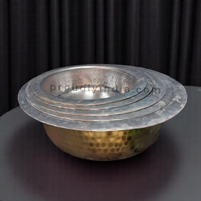 Set of 5 Piece Brass Langadi Set | Nested Brass Pot Set