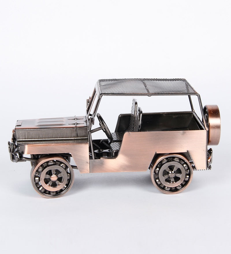 Copper Iron Vintage Military Jeep Miniature