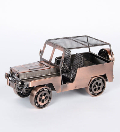 Copper Iron Vintage Military Jeep Miniature