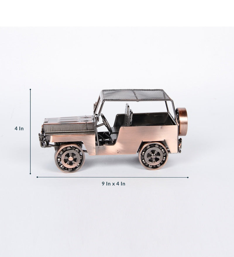 Copper Iron Vintage Military Jeep Miniature