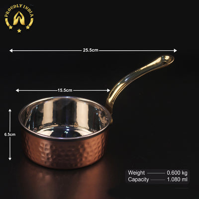 Set Of 3 Heavy Copper Hammered Pan