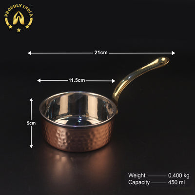 Set Of 3 Heavy Copper Hammered Pan