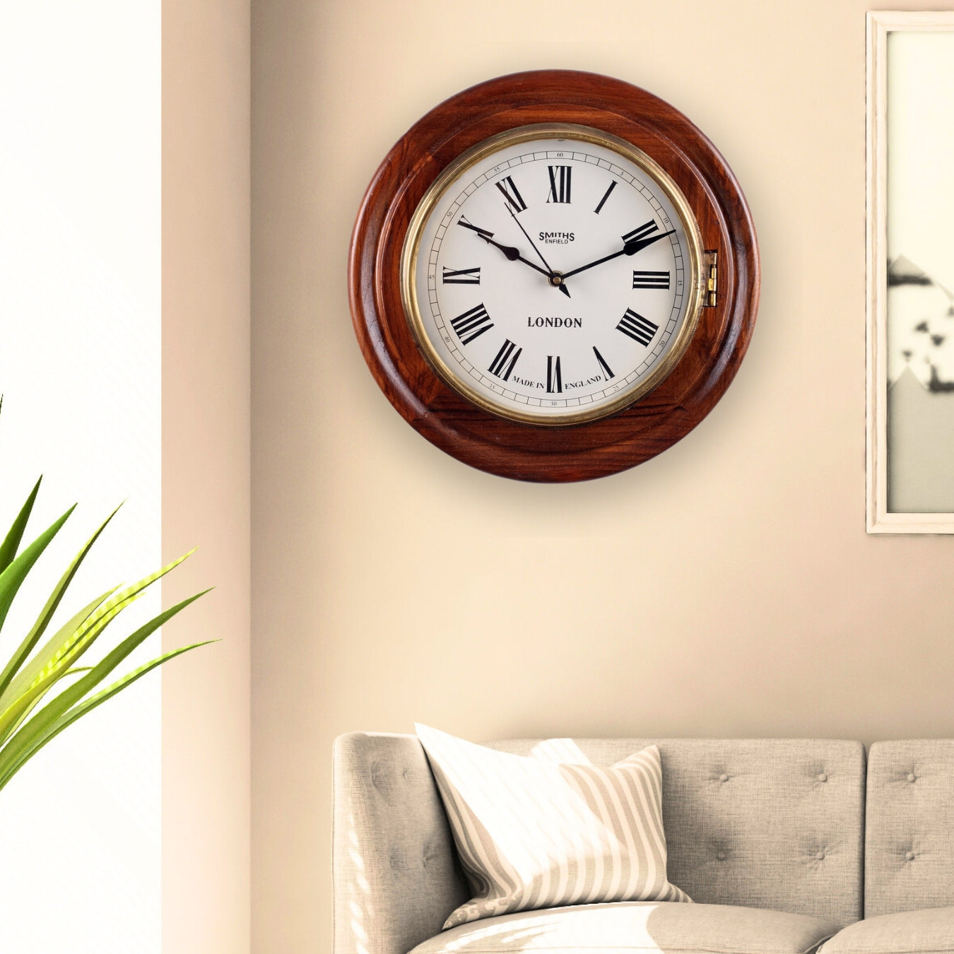 Solid Wood Vintage Open Close Wall Clock