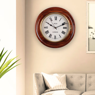 Solid Wood Vintage Open Close Wall Clock