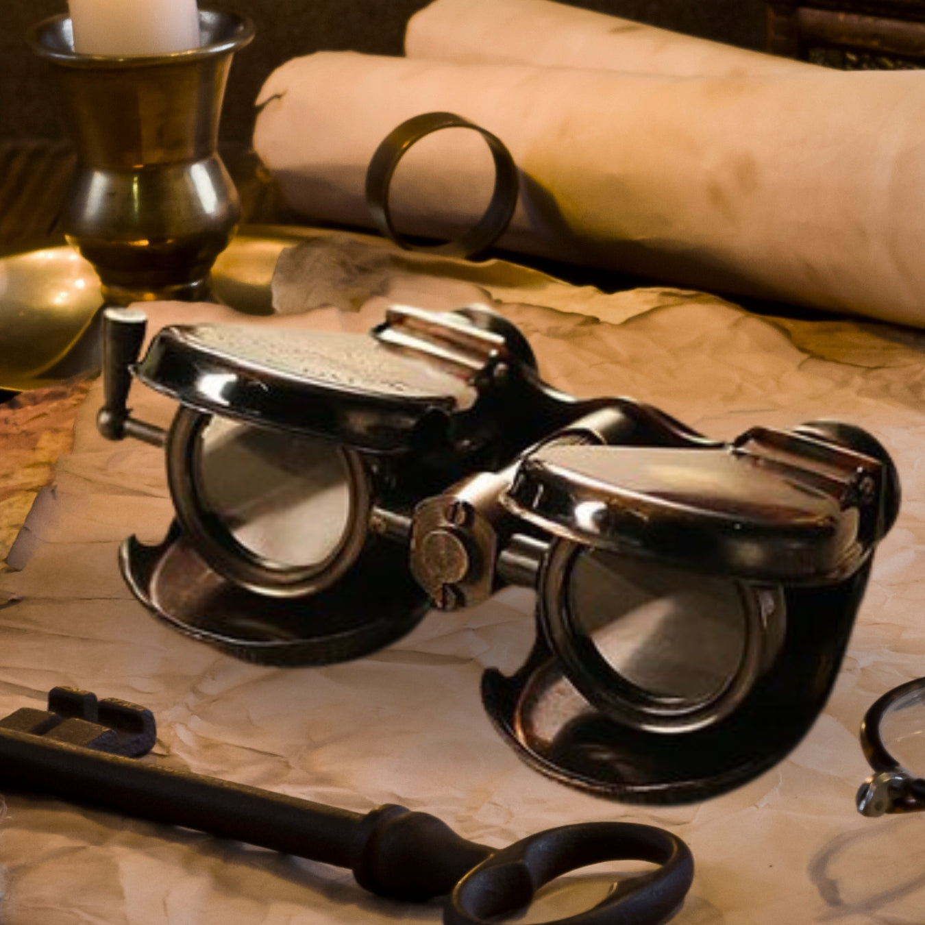 Foldable Brass Kelvin & Hughes Binocular London 1917