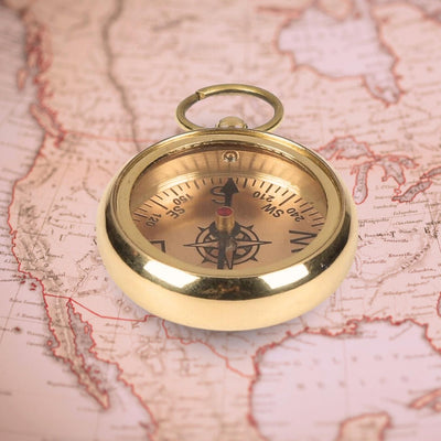 Gold Finish Brass Nautical Compass