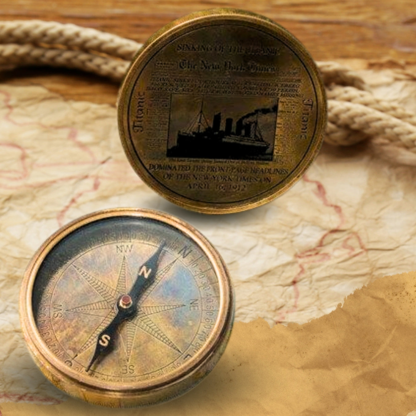 1912 Brass Vintage Compass