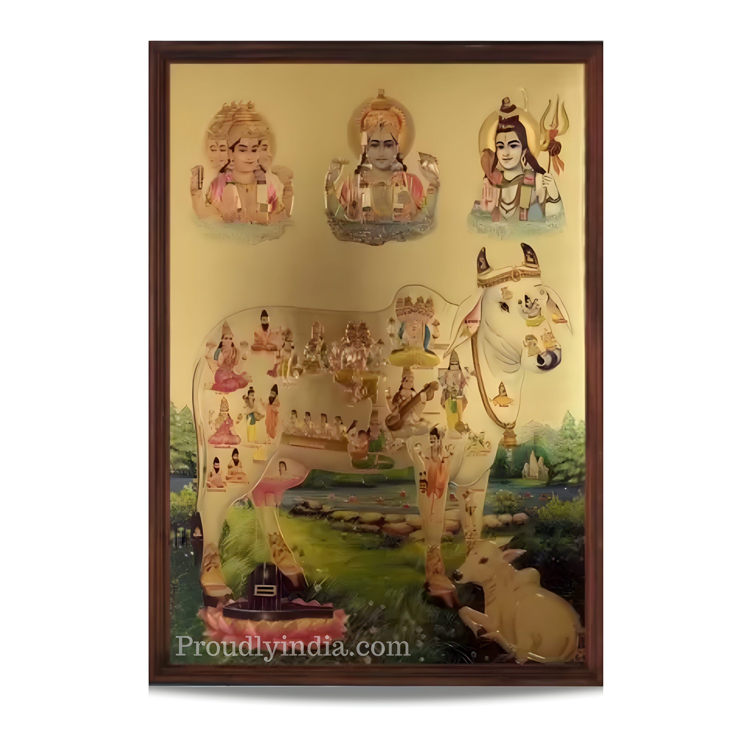 Kamdhenu photo framed Religious Frame