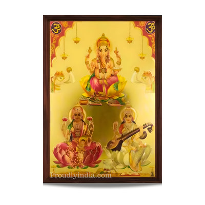 Lakshmi ganesha and saraswati Religious Frame