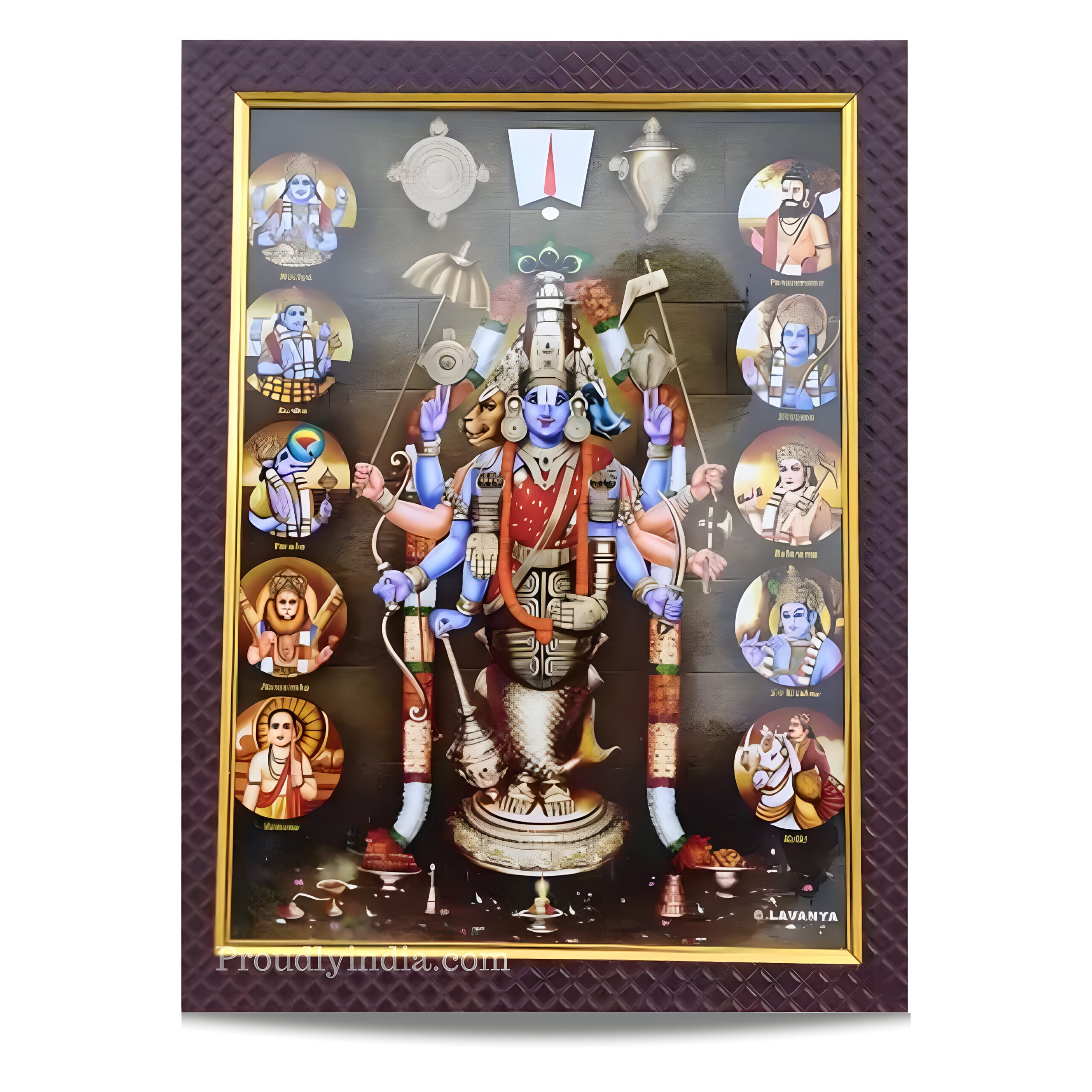 Vishnu Dashavatar Idol Religious Frame