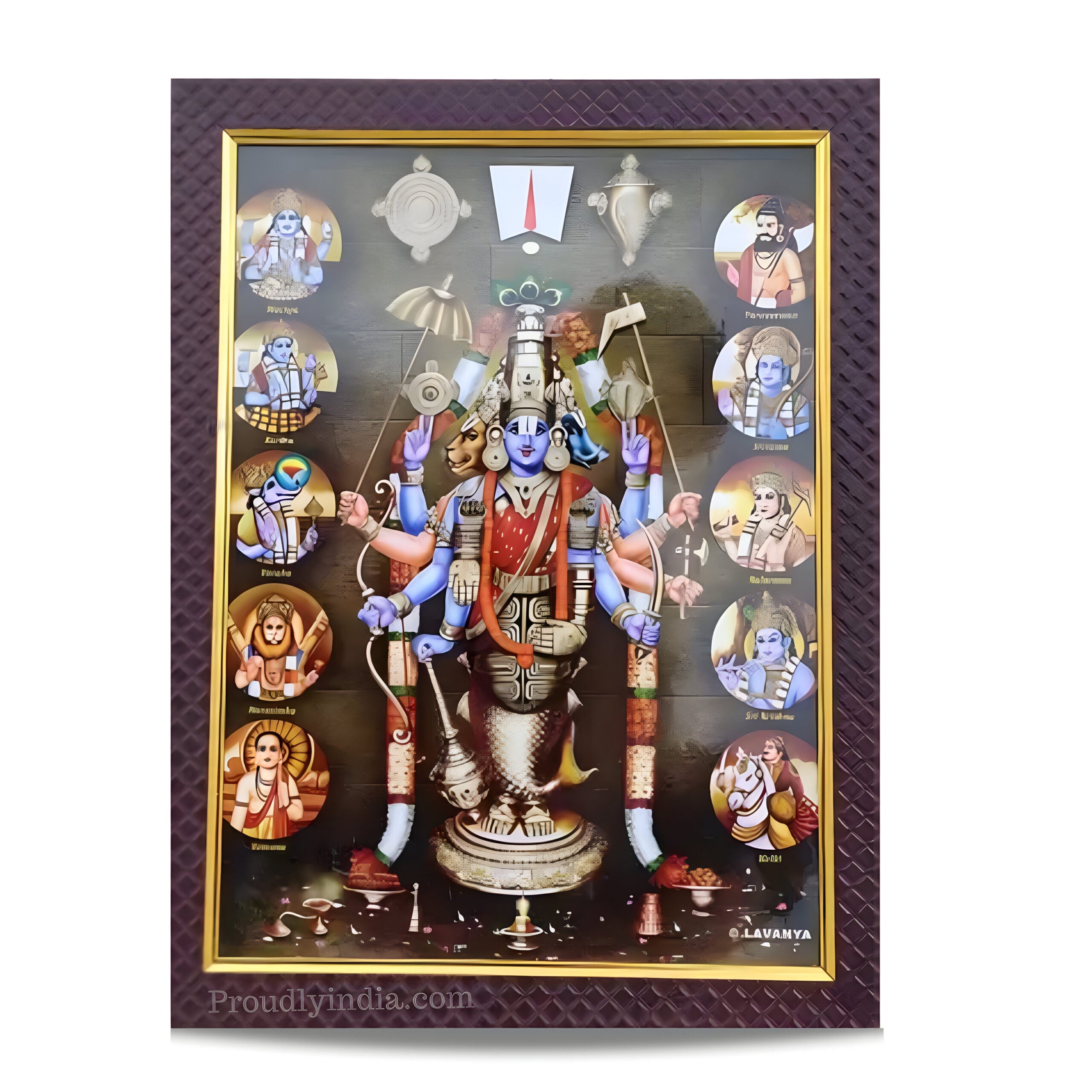 Vishnu Dashavtar Idol Religious Frame