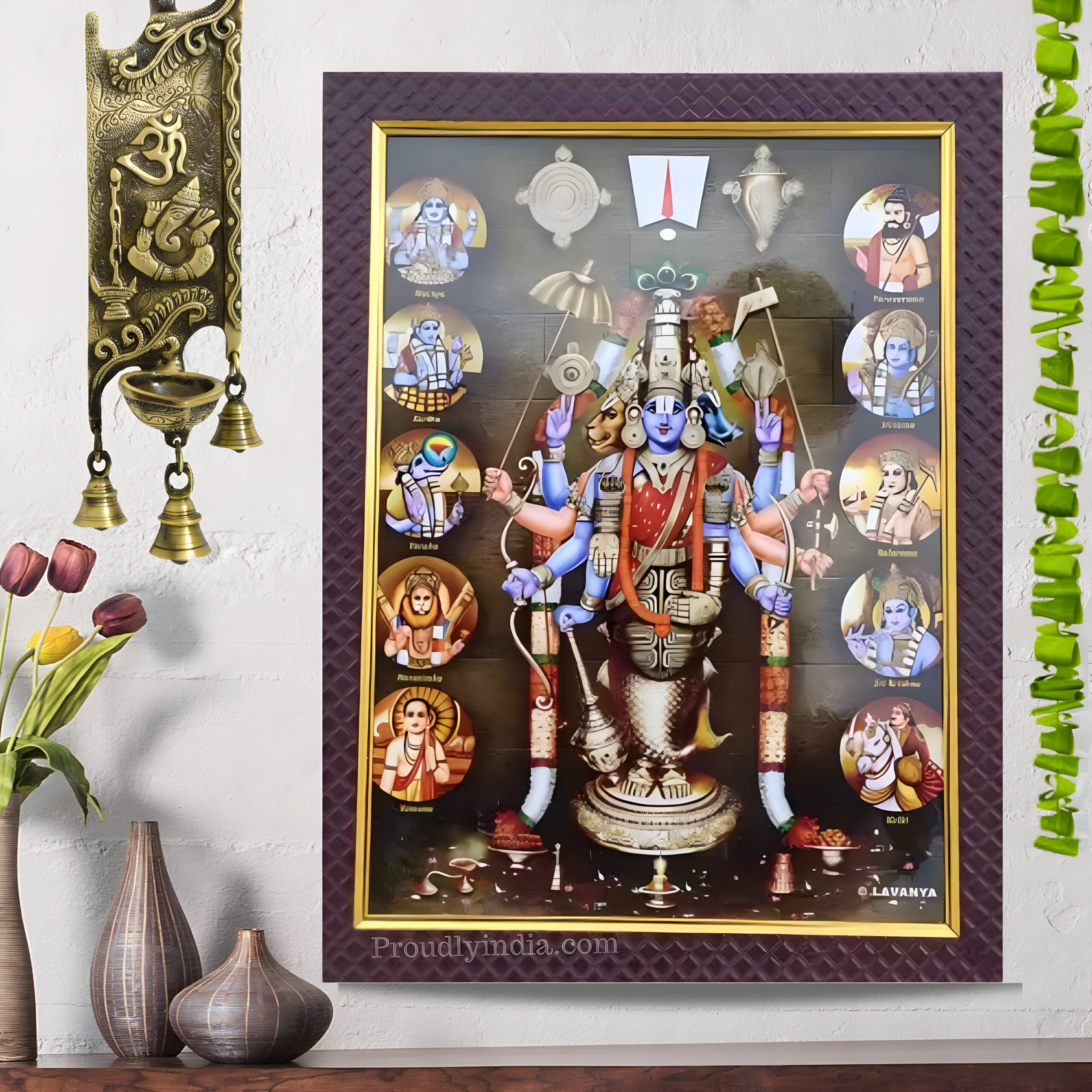 Vishnu Dashavtar Idol Religious Frame
