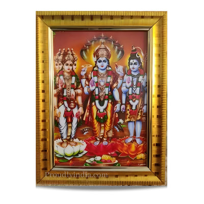 Brahma Vishnu and Maheshwara Religious Frame