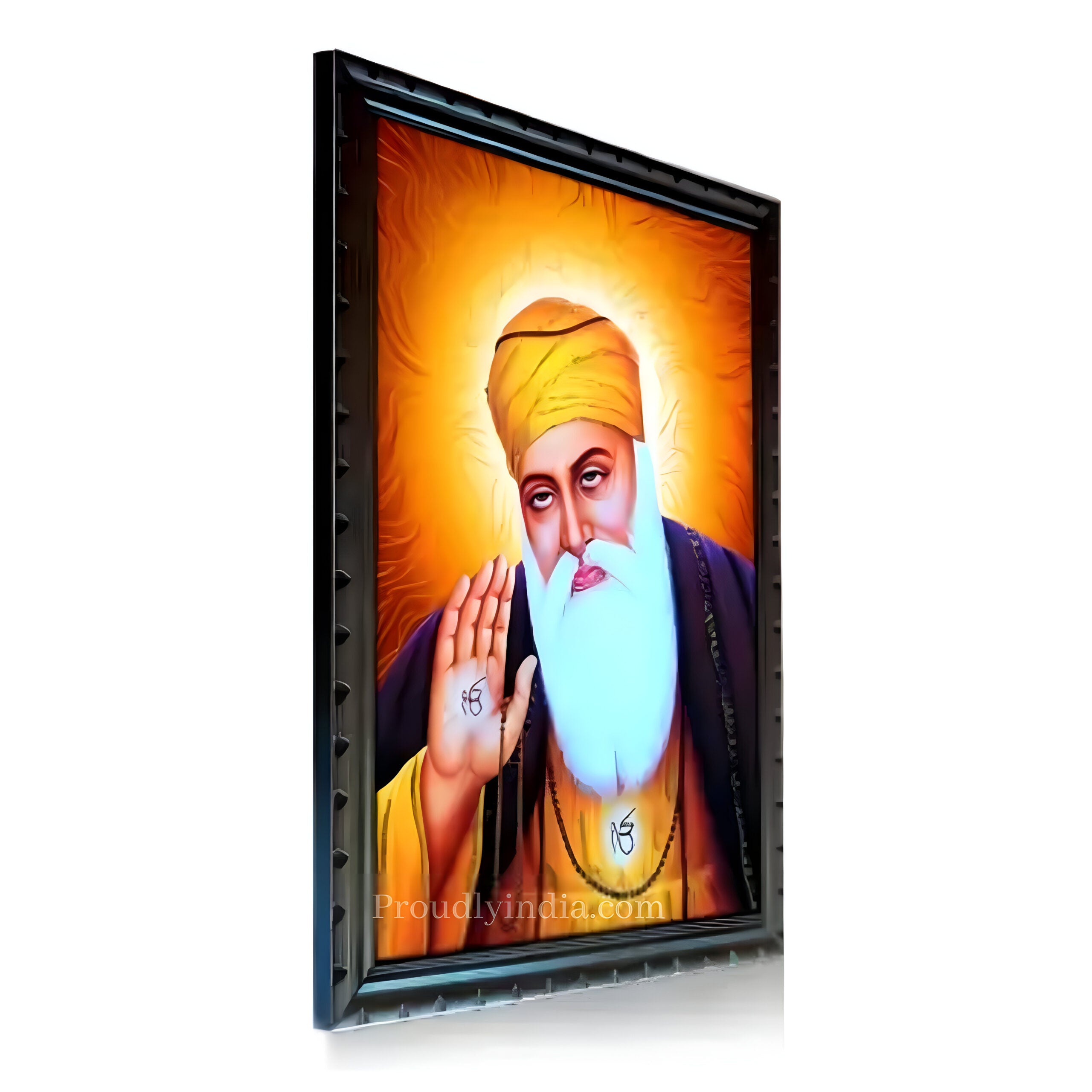 Lord Guru Nanak RWith Wood Frame