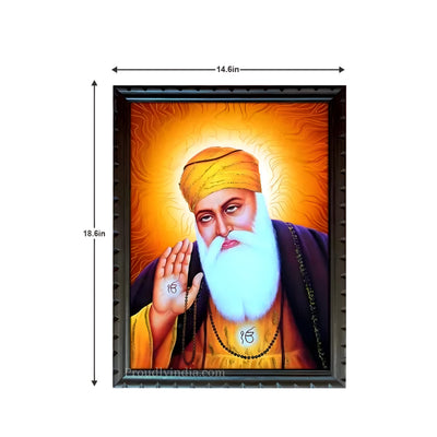 Lord Guru Nanak RWith Wood Frame